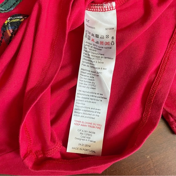 Junior Gaultier Girls Long Sleeve Top Size 6A Pink Tartan Trim Designer Shirt - Picture 7 of 7